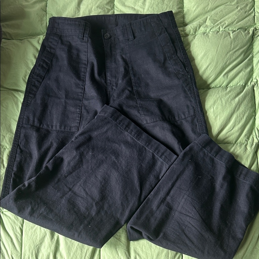 Uniqlo Black Cotton Baker Pants, EUC size 8